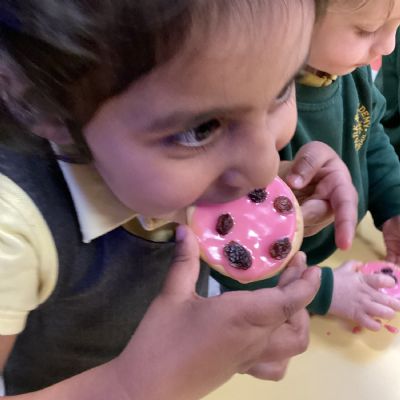 We decorated and enjoyed our own ladybird biscuit