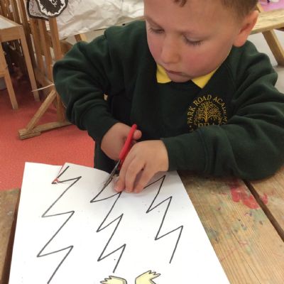 Practising our cutting and snipping