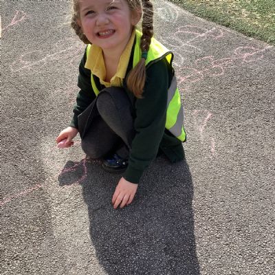 Outdoor Mark Making - Drawing  a beanstalk