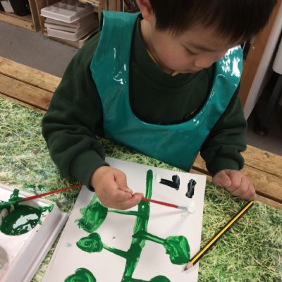Painting Jasper and his beanstalk