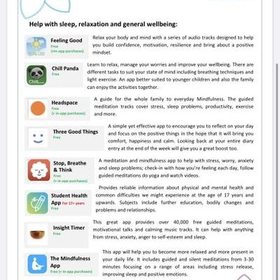 Apps to support your Wellbeing