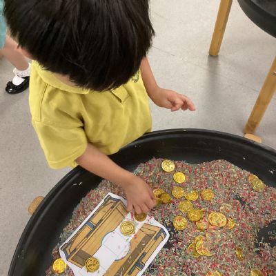 Digging for treasure to add to our treasure chests