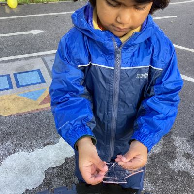 Exploring ice on a cold and frosty morning