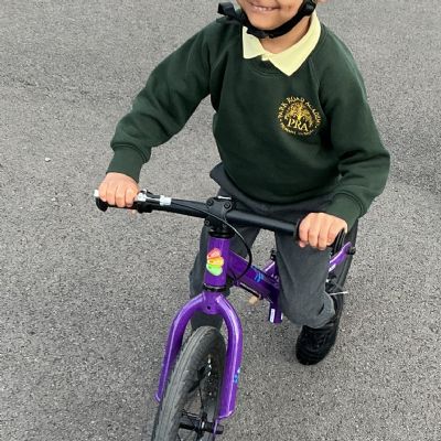 Learning about road safety whilst riding out bikes and scooters 