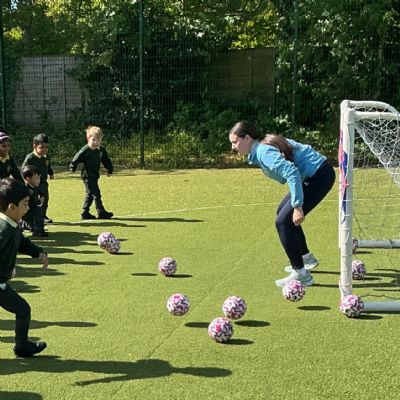 Enjoying our multi-skills sessions with Coach Grace from City in the Community