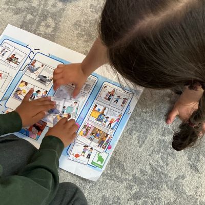 Recalling and Squencing our class story of Topsy and Tim go to the Dentist