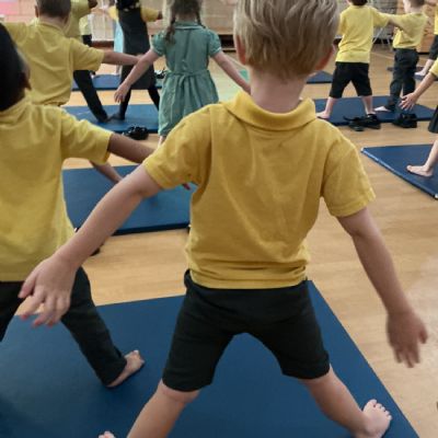 We're going on a bear hunt yoga time